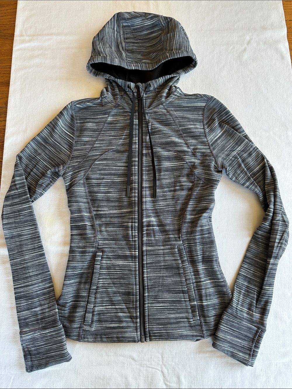 Lululemon Hooded Define Jacket 6 Heathered Black / White / Black
